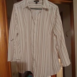 Career work blouse shirt top stripes 2X NWT
